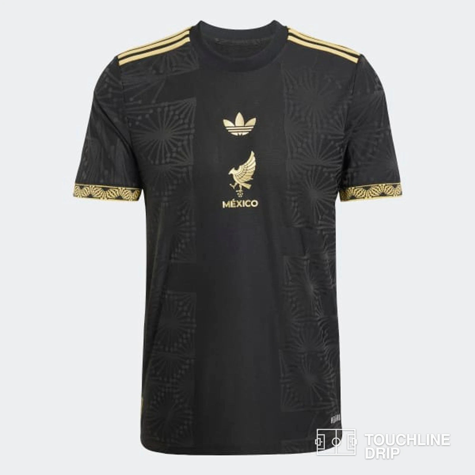 Front product image of Adidas Mexico Anniversary Jersey - Black/gold - Limited Edition