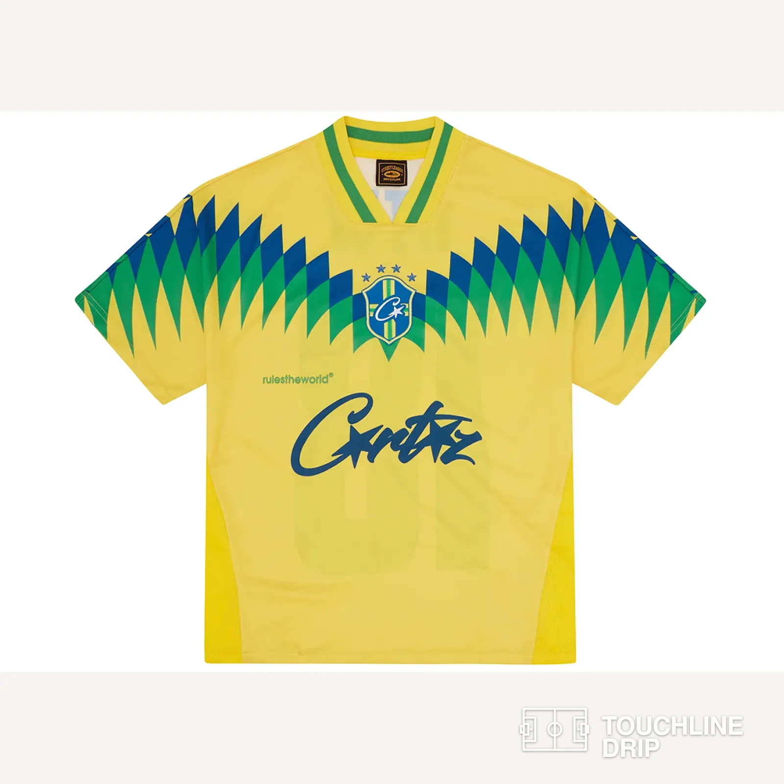 Front product image of Corteiz Club America Jersey Brasil Yellow