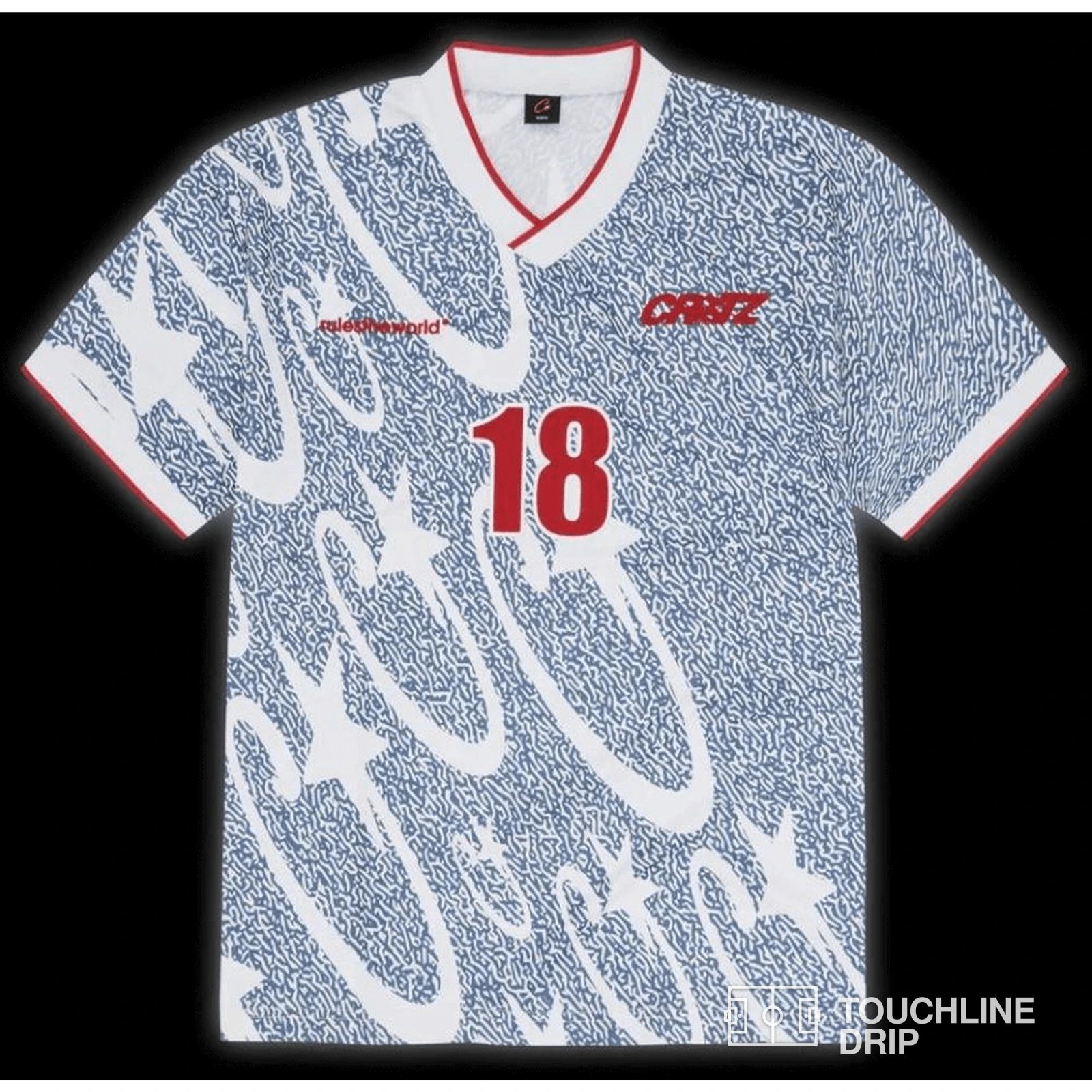 Front product image of Corteiz Grey Stellations Football Jersey