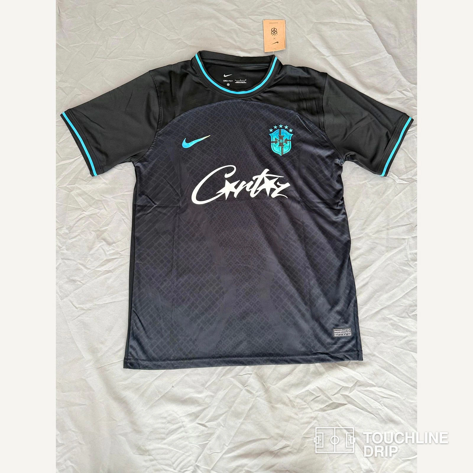 Front product image of Corteiz x Brazil Shadow and Teal Limited Jersey