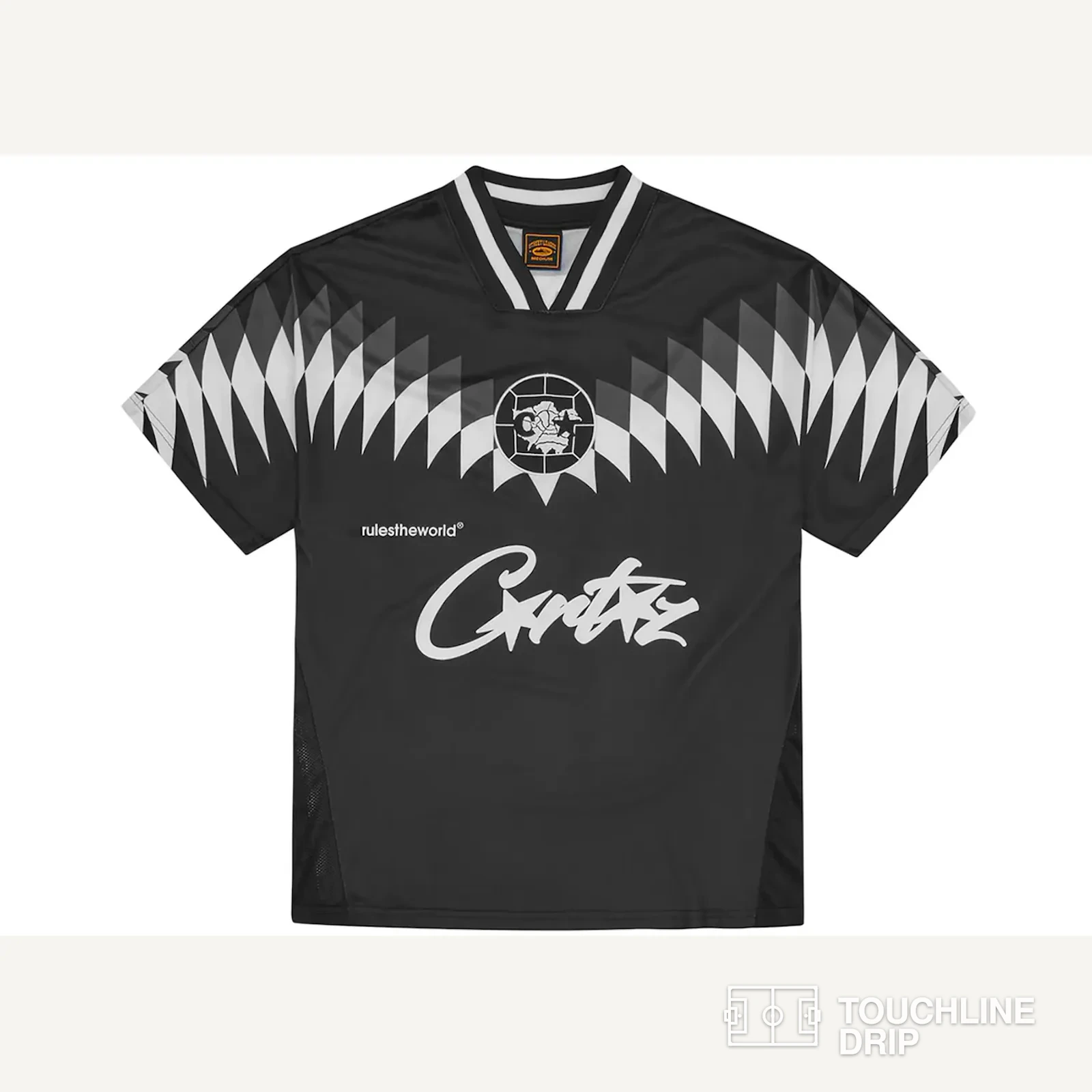 Front product image of Corteiz Club RTW Football Jersey Black BNWT Size Small