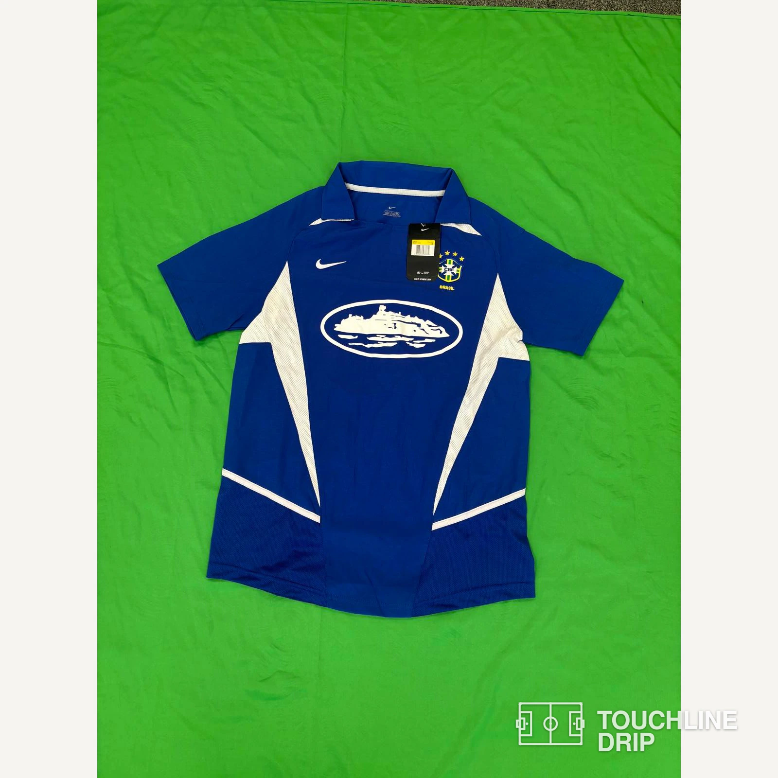 Front product image of Corteiz x Brazil Blue 2002 Inspired Special Edition Jersey