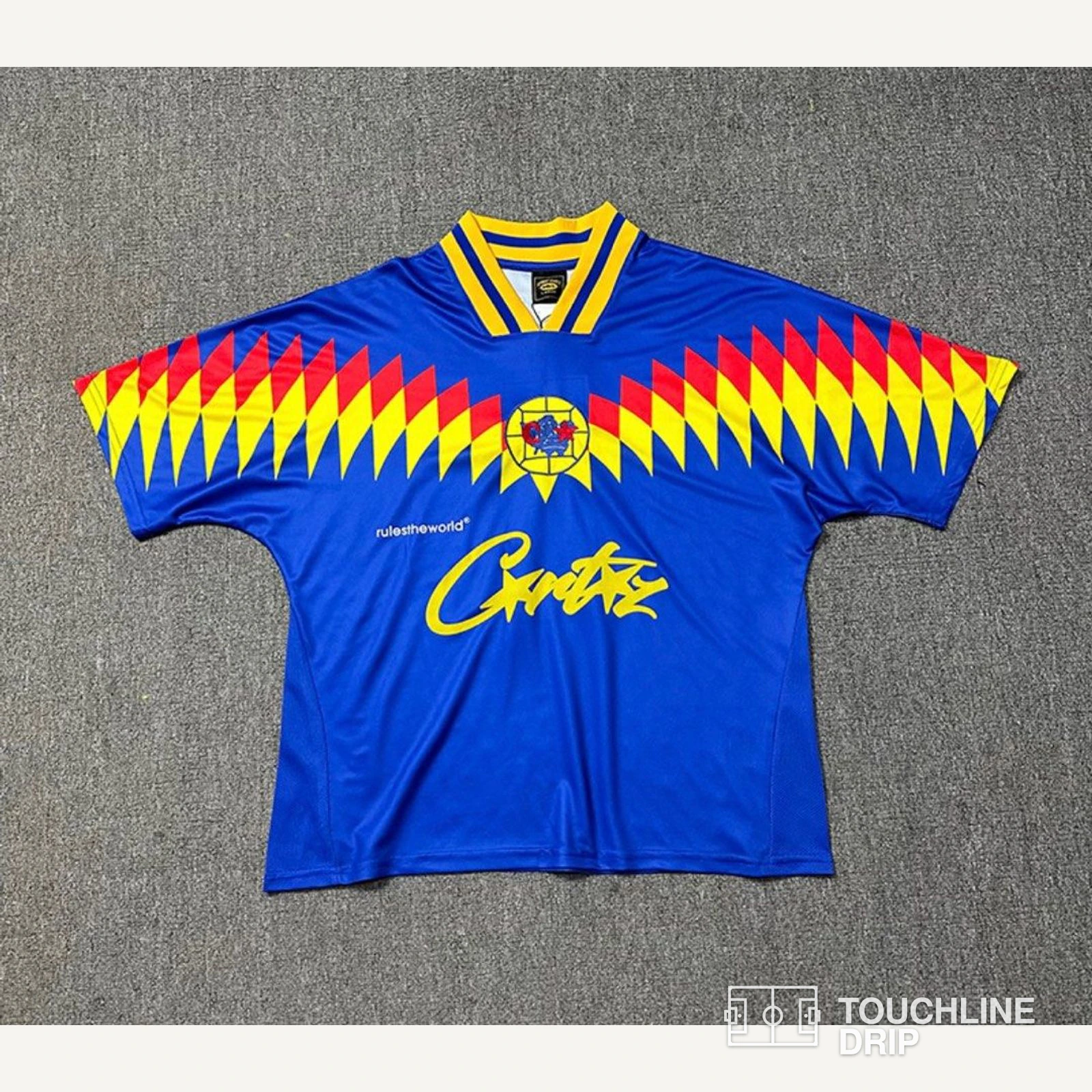 Front product image of Corteiz Club América Blue Jersey – Size Medium (bnwt)