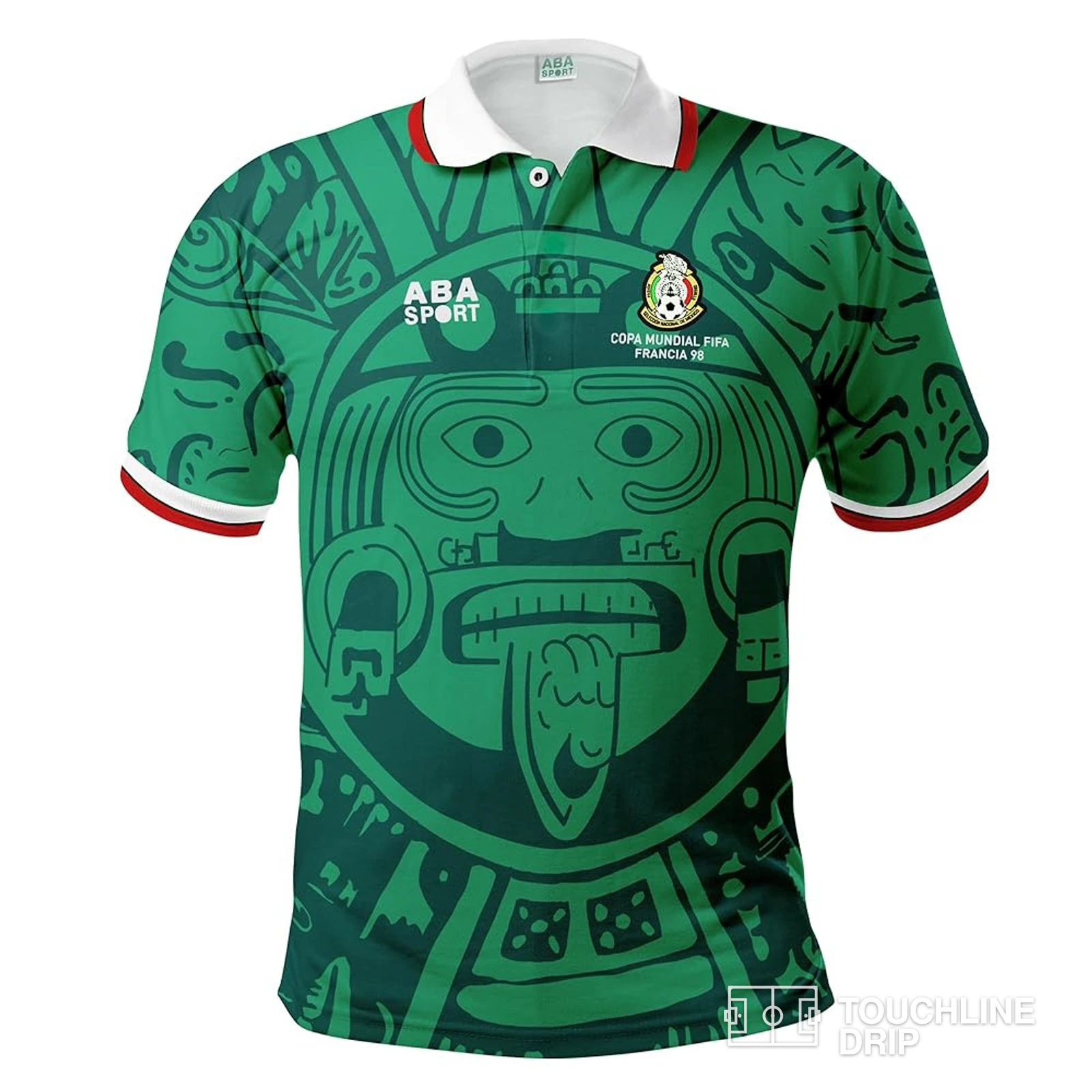 Front product image of Mexico 1998 'aztec' World Cup Jersey