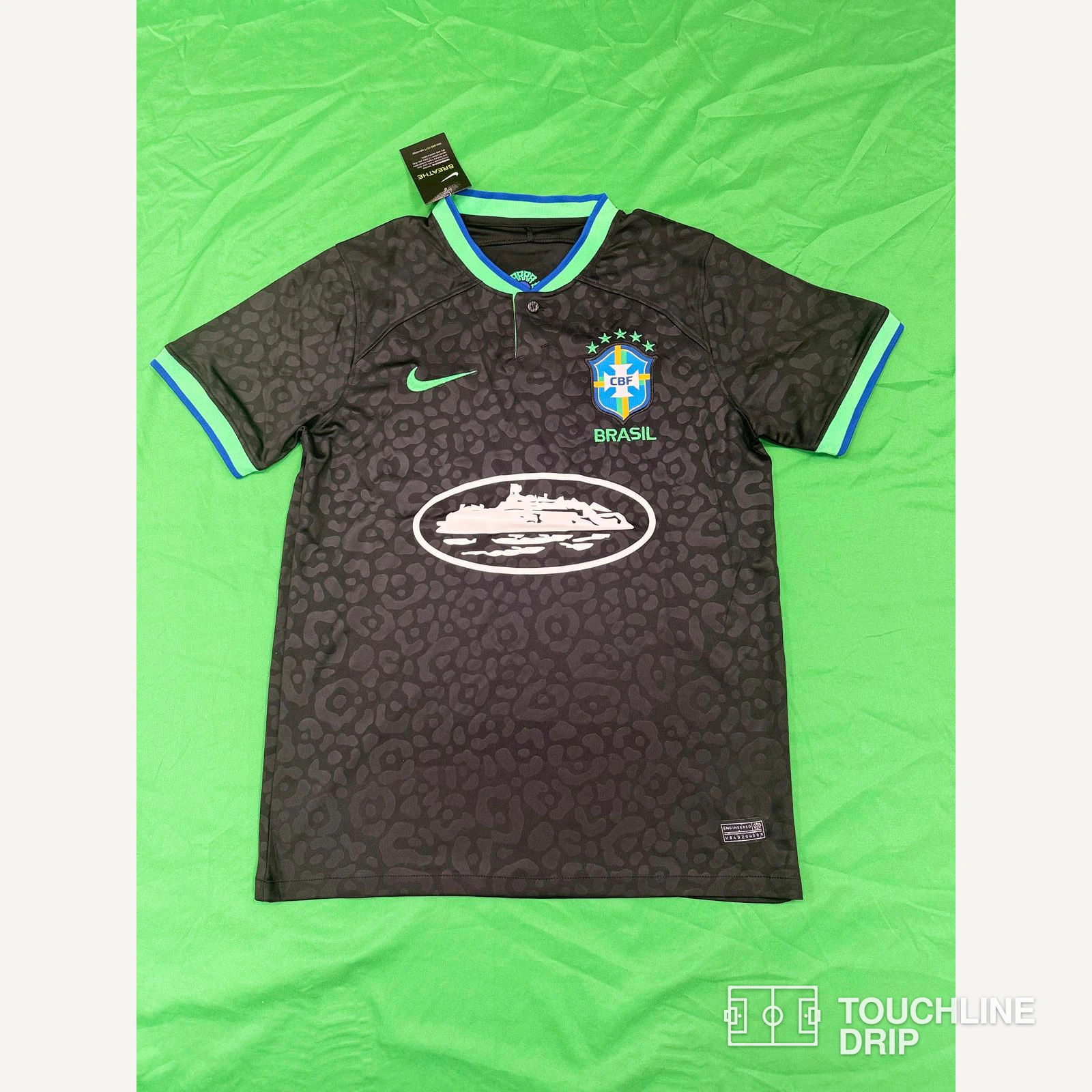 Front product image of Nike x Corteiz Alcatraz Brazil Black Leopard Concept Jersey