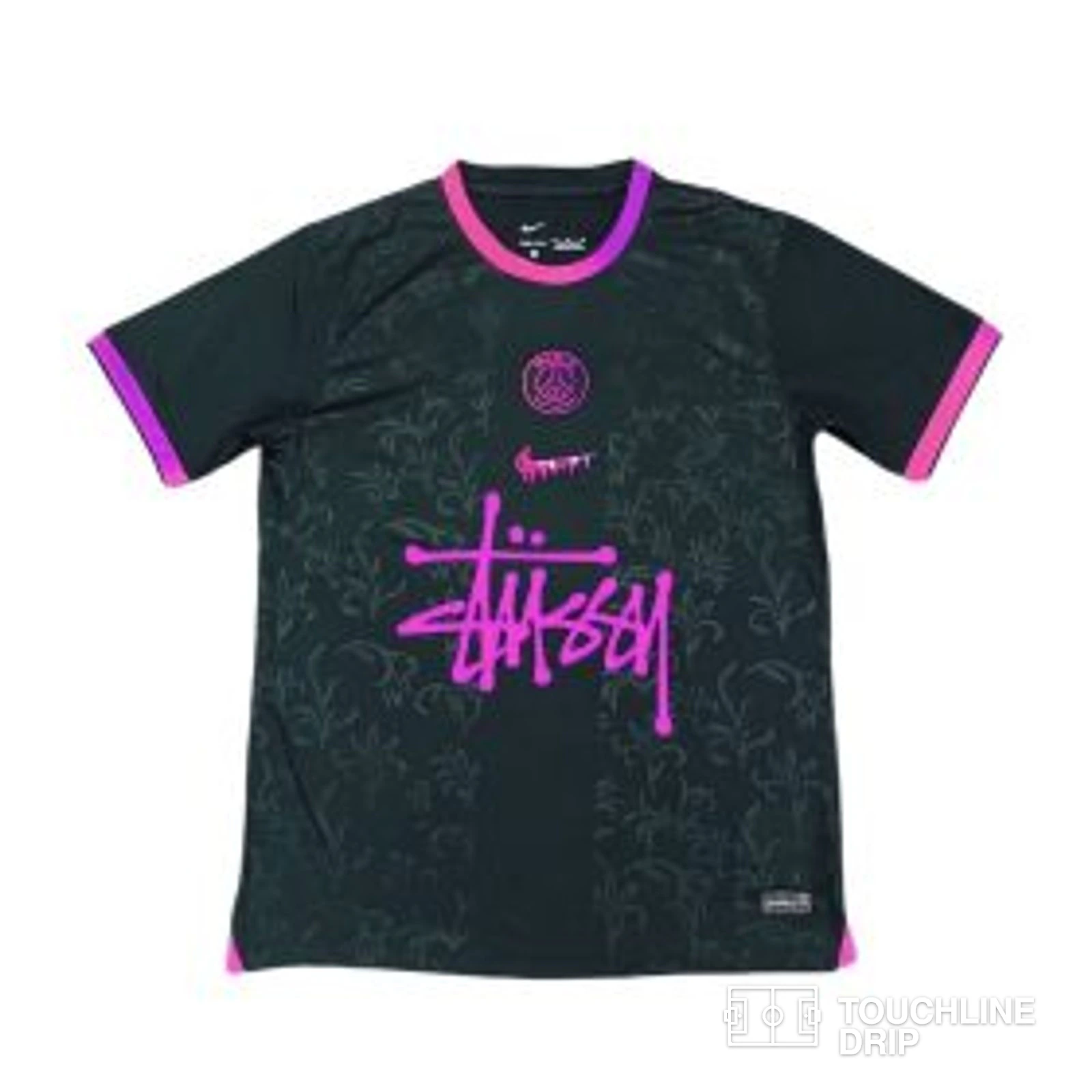 Front product image of Nike x Stussy PSG GTO Black and Pink Jersey