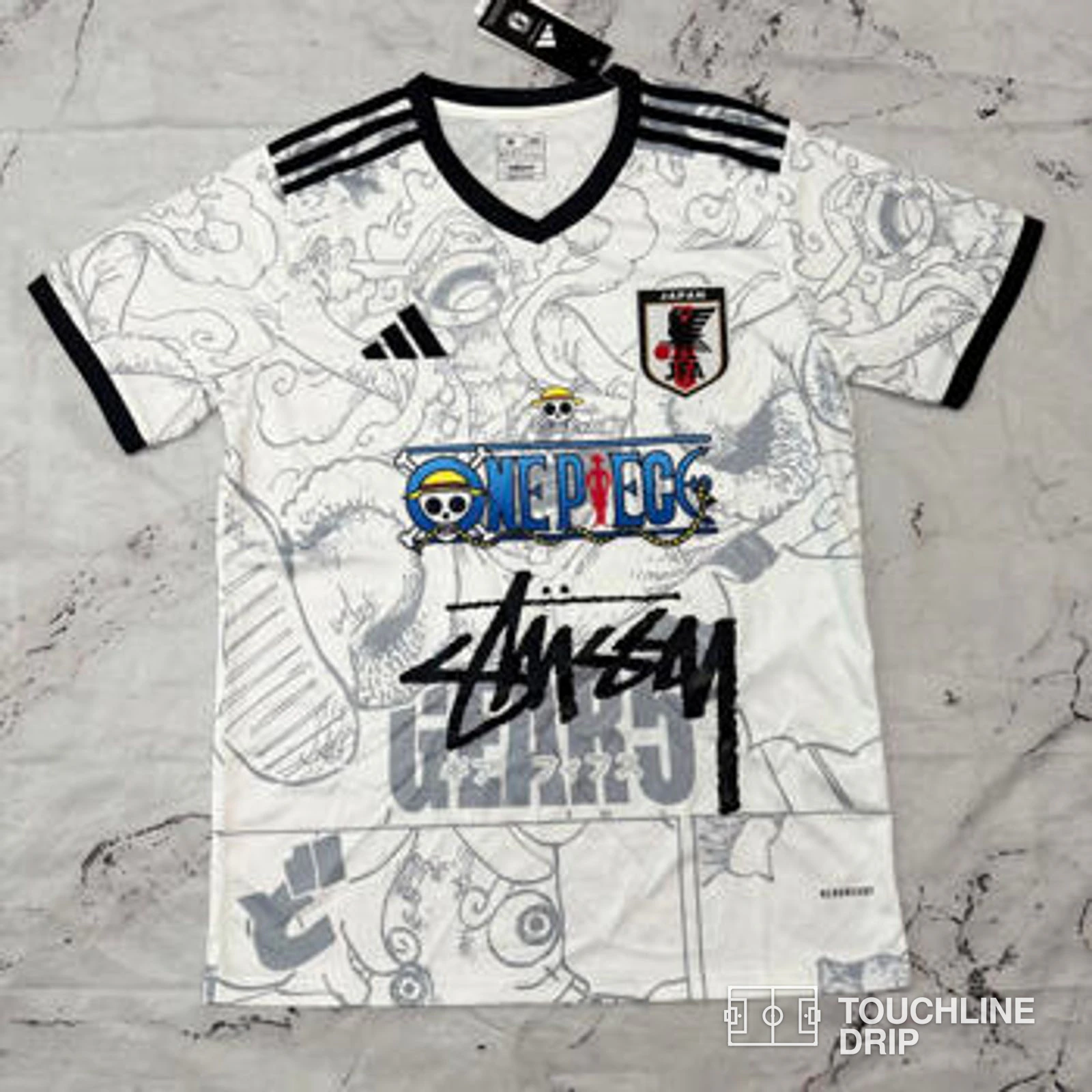 Front product image of Stussy x Japan One Piece White Jersey - Size