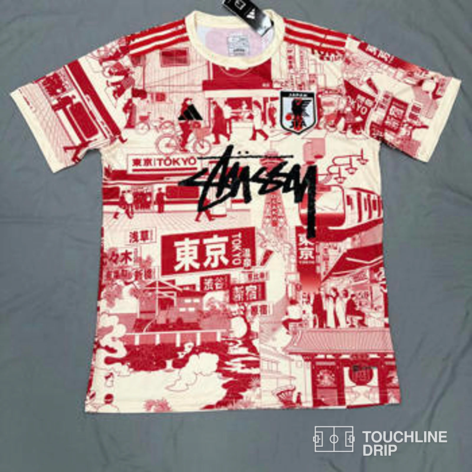Front product image of Stussy x Japan "tokyo Streetscape" Concept Jersey – Red