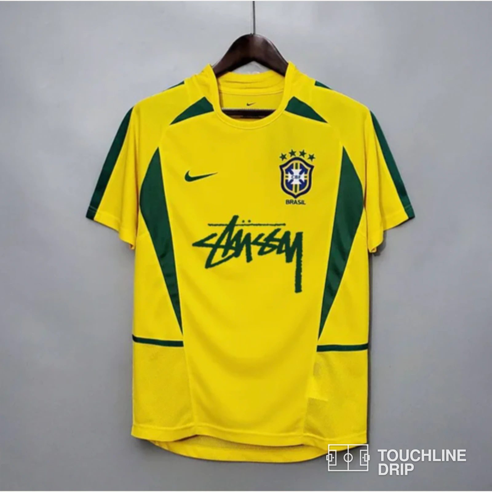 Front product image of Stussy x Brazil Yellow 2002 Inspired Special Edition Jersey