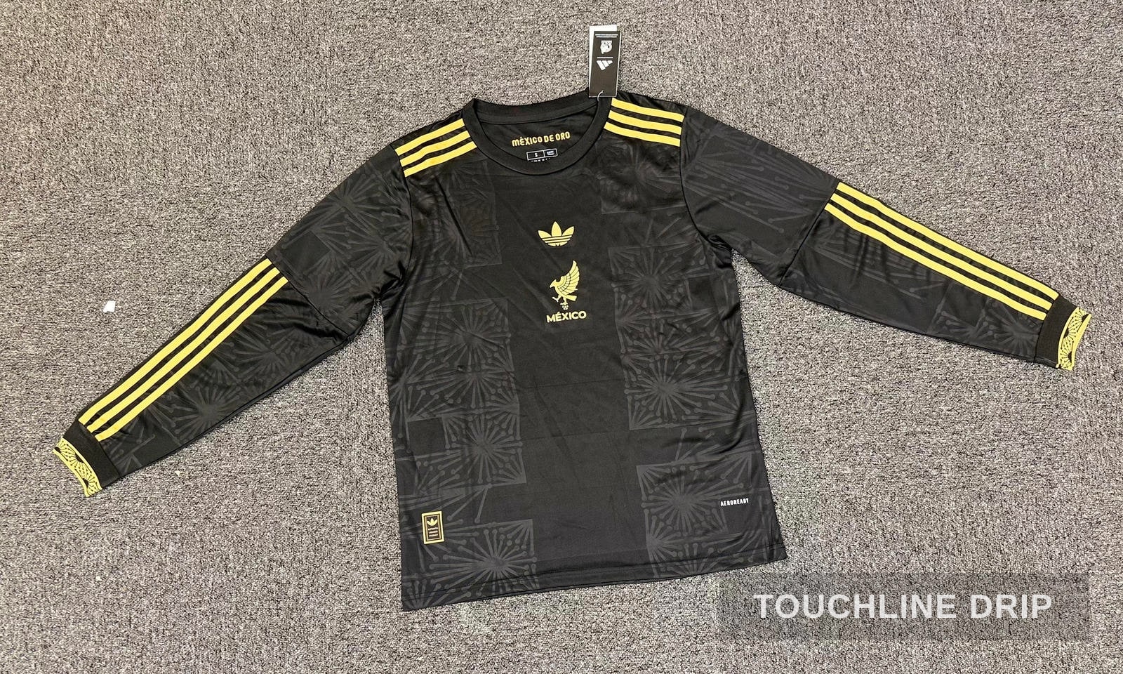 Front product image of Adidas Mexico Gold Long Sleeve Jersey