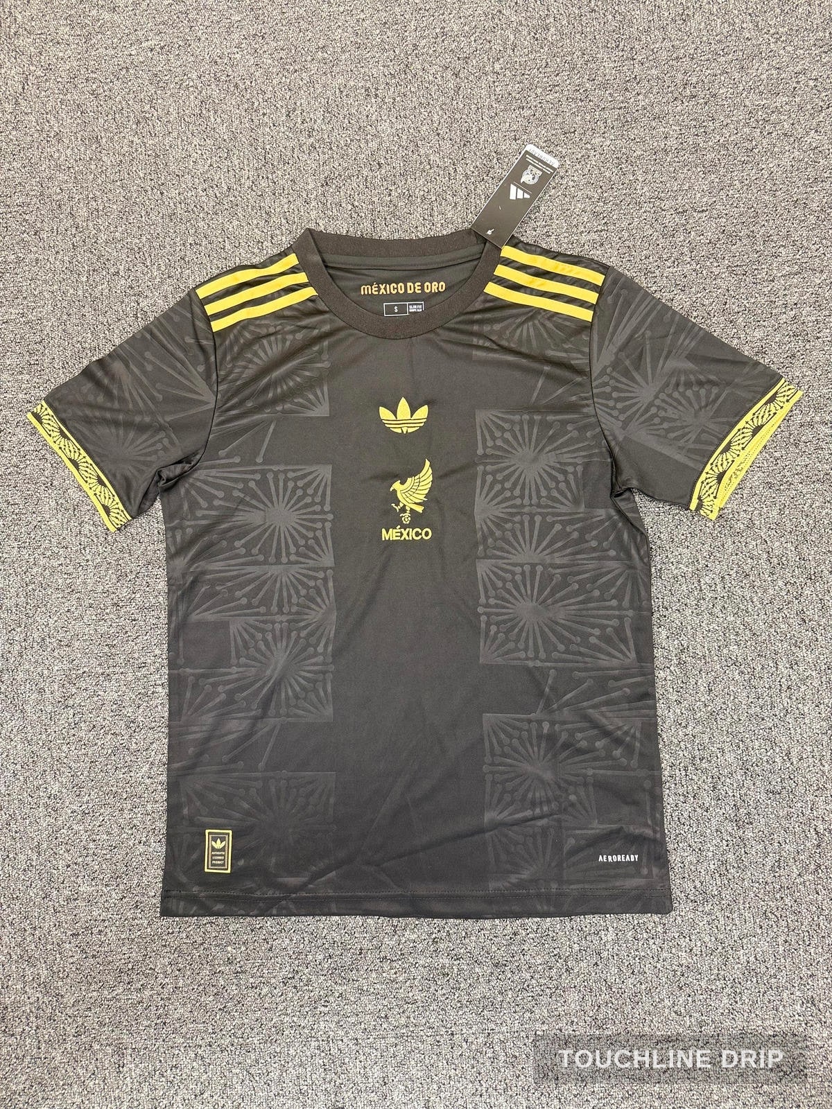 Front product image of Adidas Mexico Anniversary Jersey - Black/gold - Limited Edition