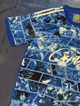 patch closeup product image of Adidas x Corteiz Japan Anime Fusion Light Blue Concept Jersey