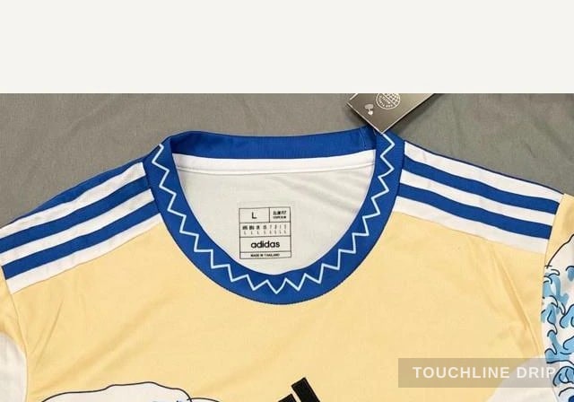 collar detail image of Adidas x Stussy Japan Ocean Wave Concept Jersey