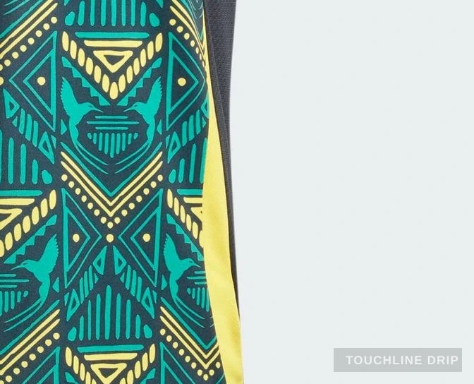 patch closeup detail image of Adidas Black Jamaica Away Shirt 24/25