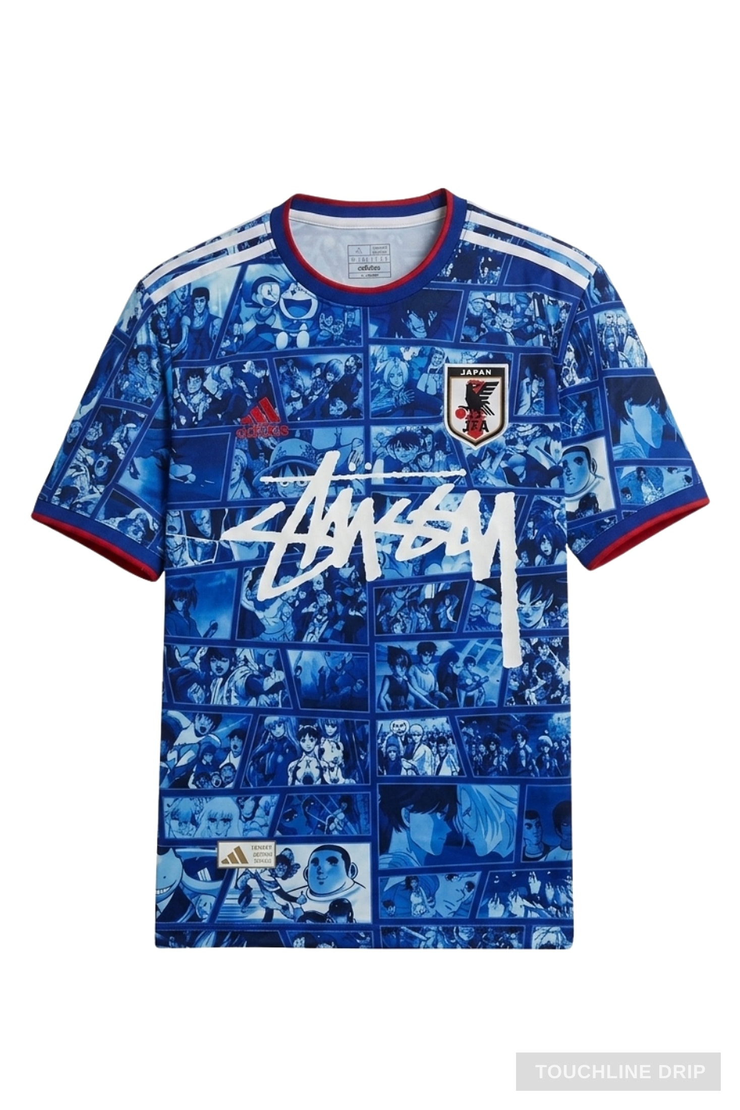 Front product image of Adidas x Stussy Japan Anime Fusion Blue Concept Jersey