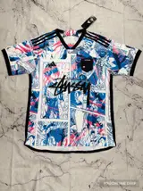 Front product image of Adidas x Stussy Japan Dragon Ball Blast White/blue Concept Jersey