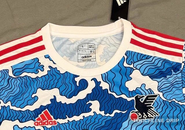 collar detail image of Adidas x Stussy Japan Ocean Flow Concept Jersey - Blue Surge Edition