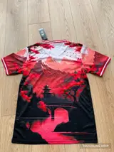 Front product image of Adidas x Stussy Japan Temple Serenity Concept Jersey - Crimson Dawn Edition