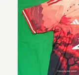 sleeve detail image of Adidas x Stussy Japan Temple Serenity Concept Jersey - Crimson Dawn Edition