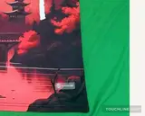 patch closeup detail image of Adidas x Stussy Japan Temple Serenity Concept Jersey - Crimson Dawn Edition