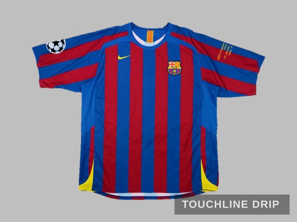 Front product image of Barcelona 05/06 UCL Final Ronaldinho #10 Home Jersey