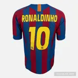 Front product image of Barcelona 05/06 UCL Final Ronaldinho #10 Home Jersey