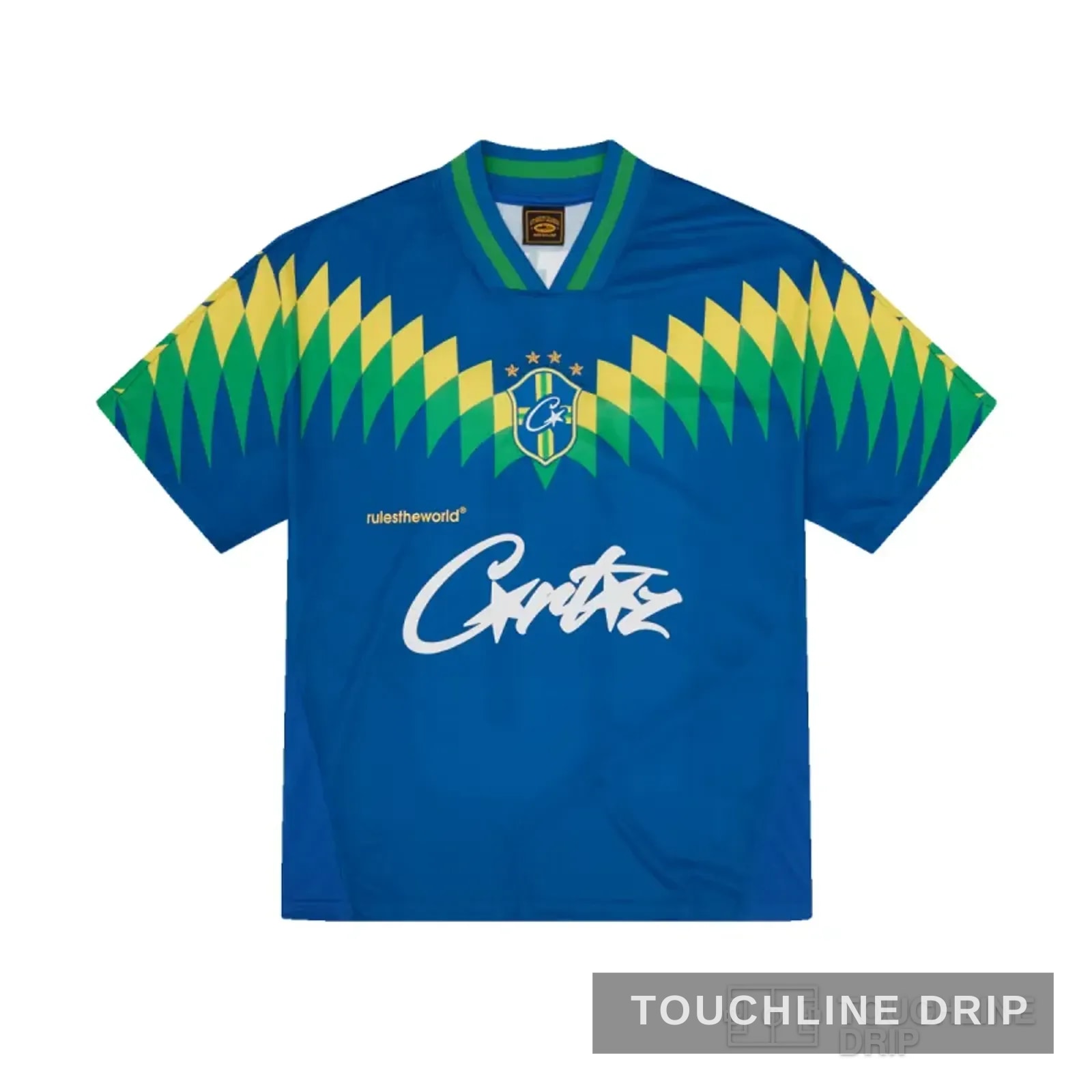 Front product image of Corteiz Club America Jersey Brasil Blue