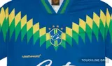 logo closeup detail image of Corteiz Club America Jersey Brasil Blue
