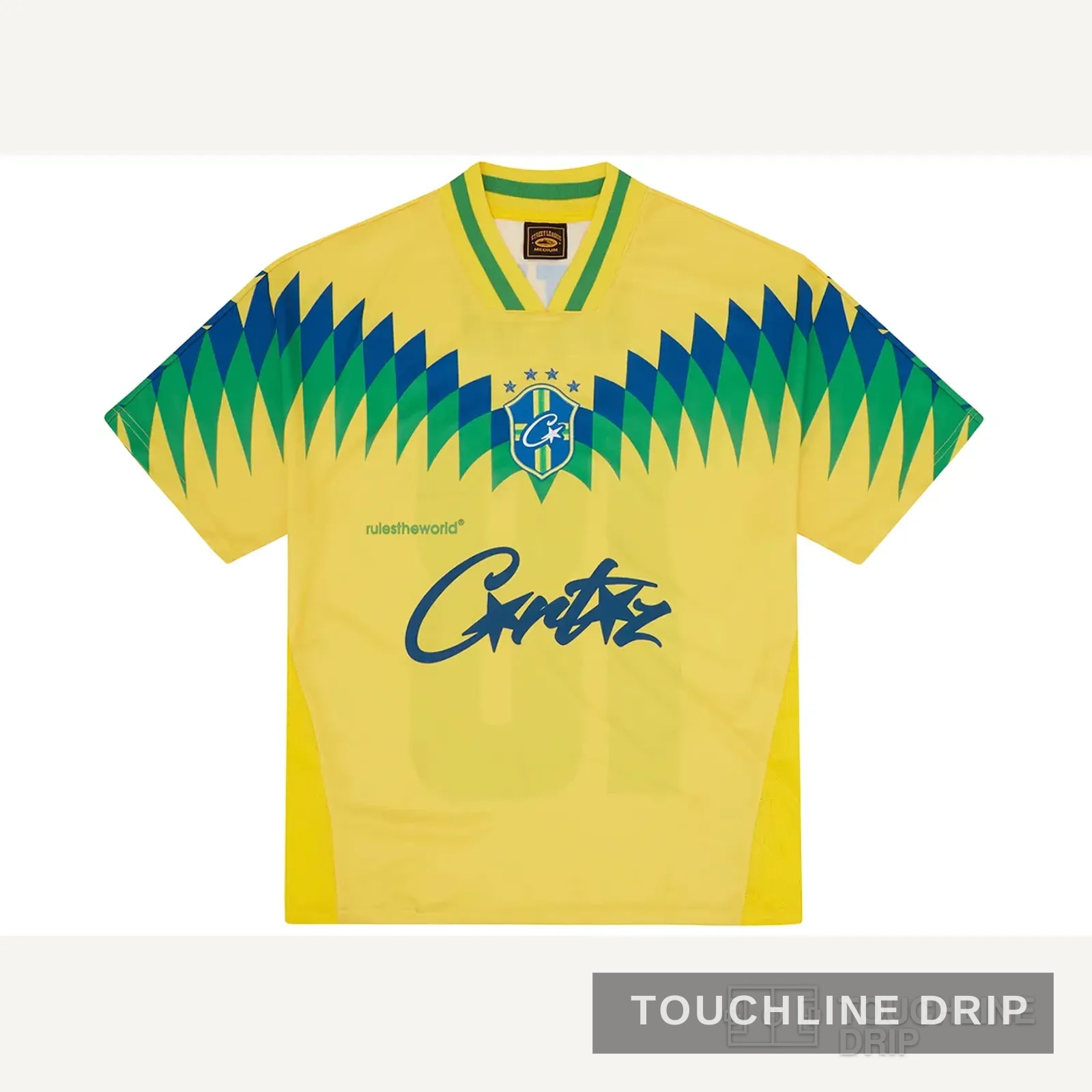 Front product image of Corteiz Club America Jersey Brasil Yellow