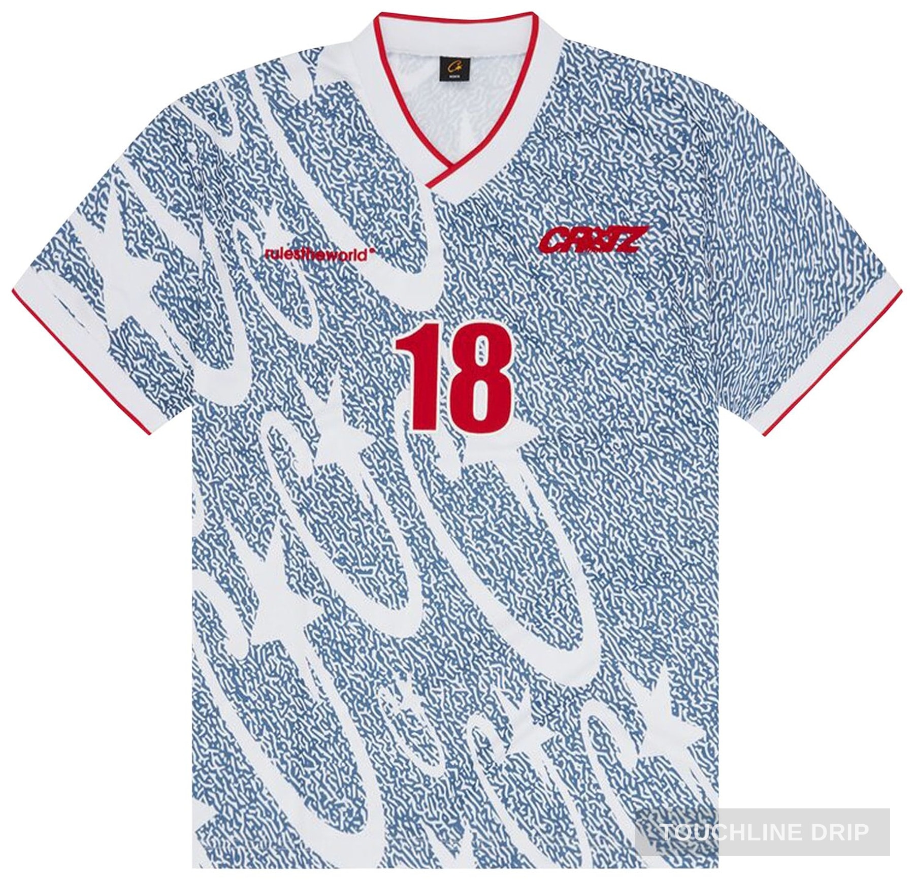 Front product image of Corteiz Grey Stellations Football Jersey
