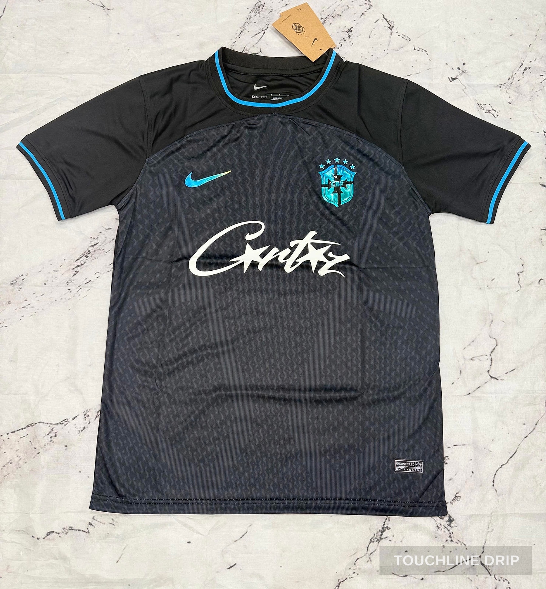 Front product image of Corteiz x Brazil Shadow and Teal Limited Jersey