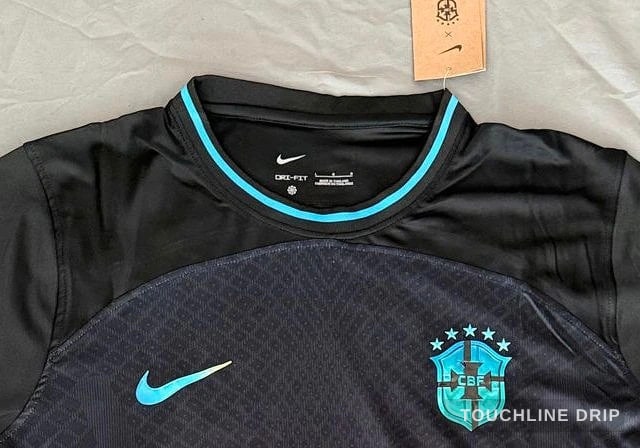 collar detail image of Corteiz x Brazil Shadow and Teal Limited Jersey
