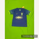 Front product image of Corteiz x Brazil "leopard Wave Armada" Concept Jersey – Dynamic Blue/volt