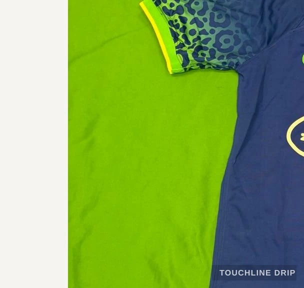 sleeve detail image of Corteiz x Brazil "leopard Wave Armada" Concept Jersey – Dynamic Blue/volt