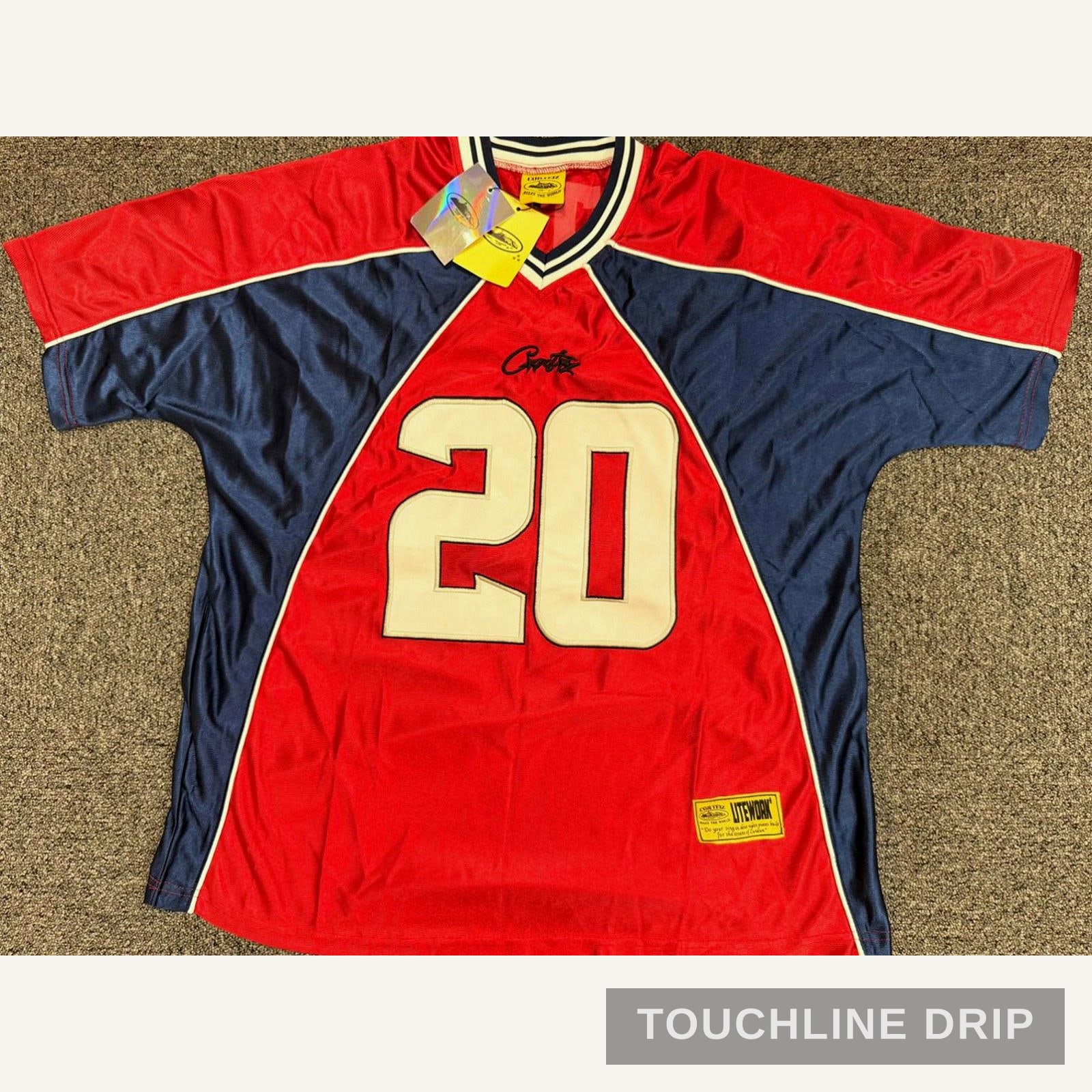 Front product image of Corteiz Crimson Strike 20 Jersey