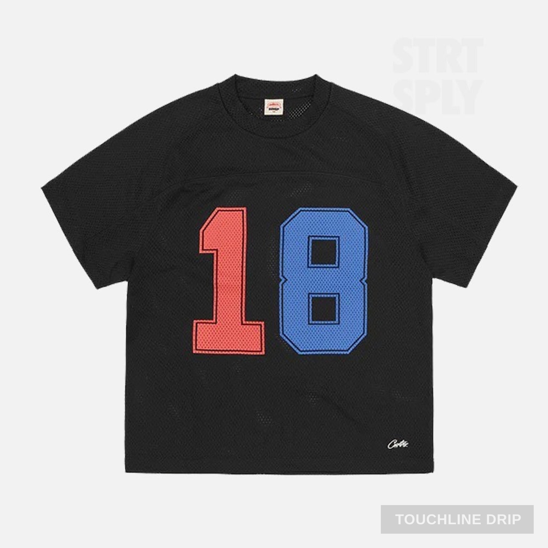Front product image of Corteiz HMP Mesh Panel Jersey Black