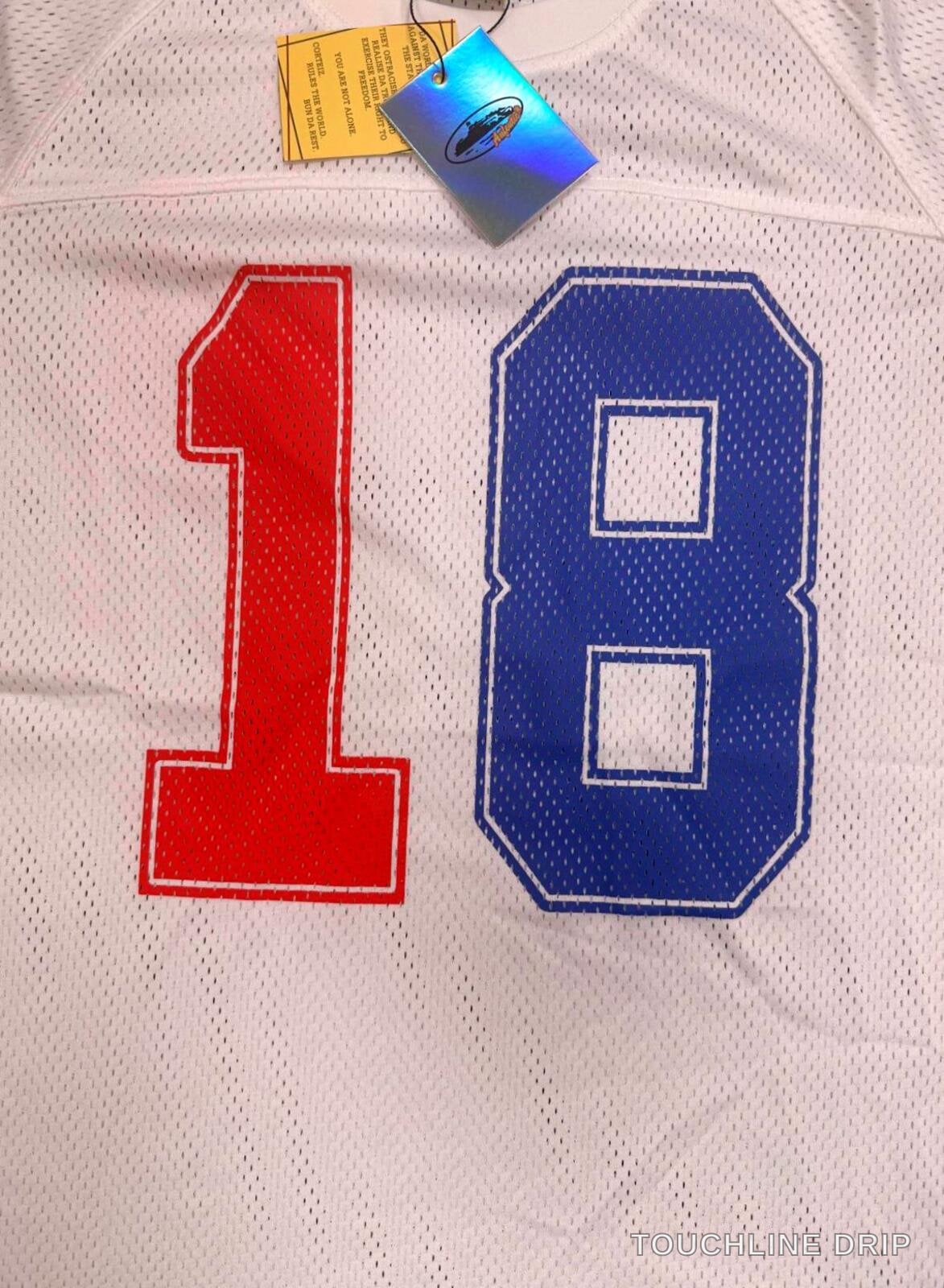 Detail image of Corteiz HMP Mesh Panel Jersey White