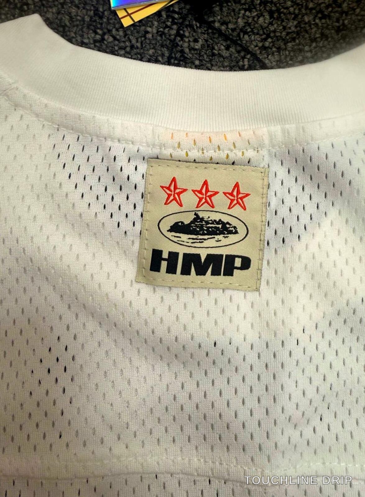 Detail image of Corteiz HMP Mesh Panel Jersey White