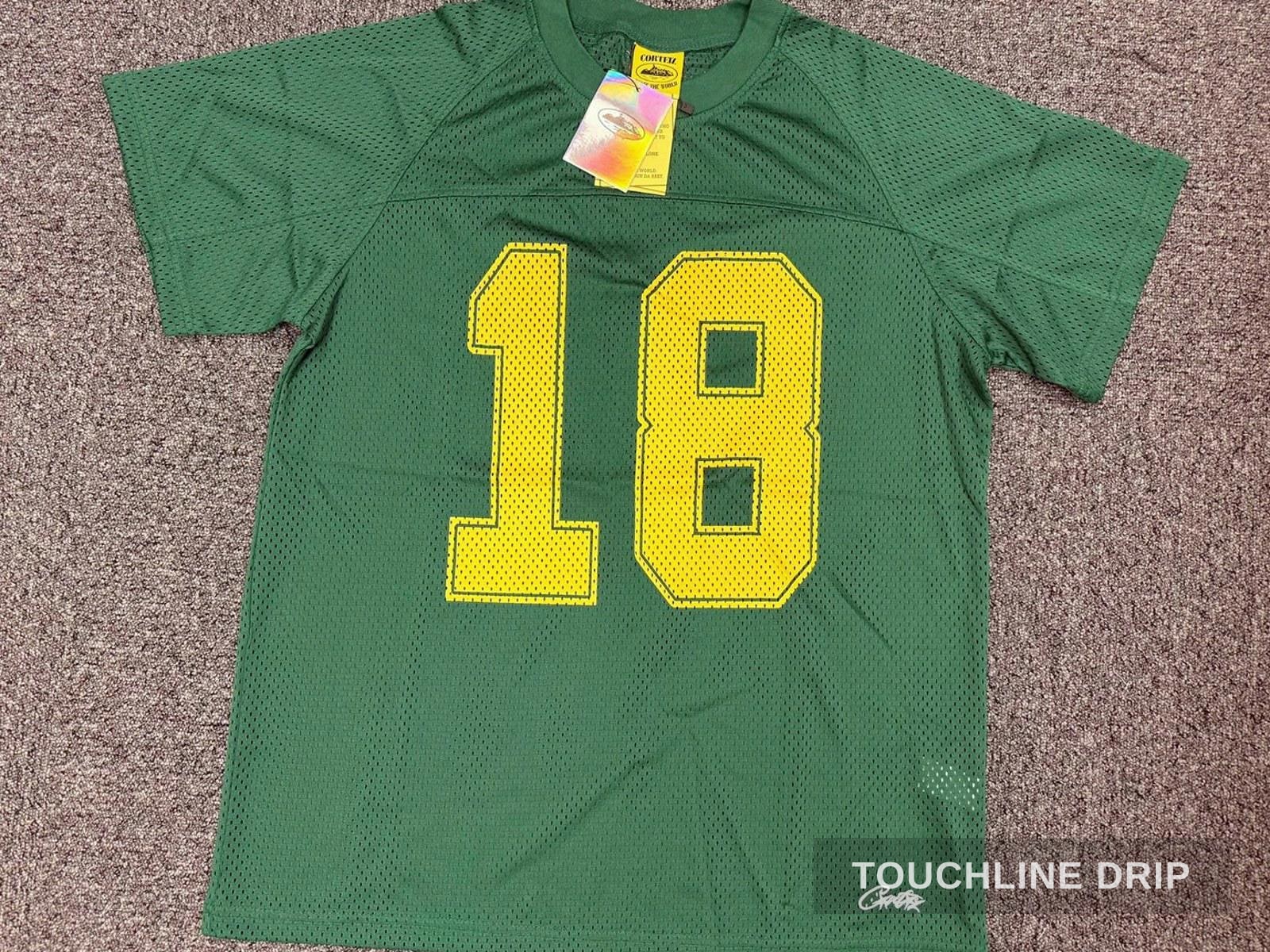 Front product image of Corteiz HMP Mesh Panel Jersey Green