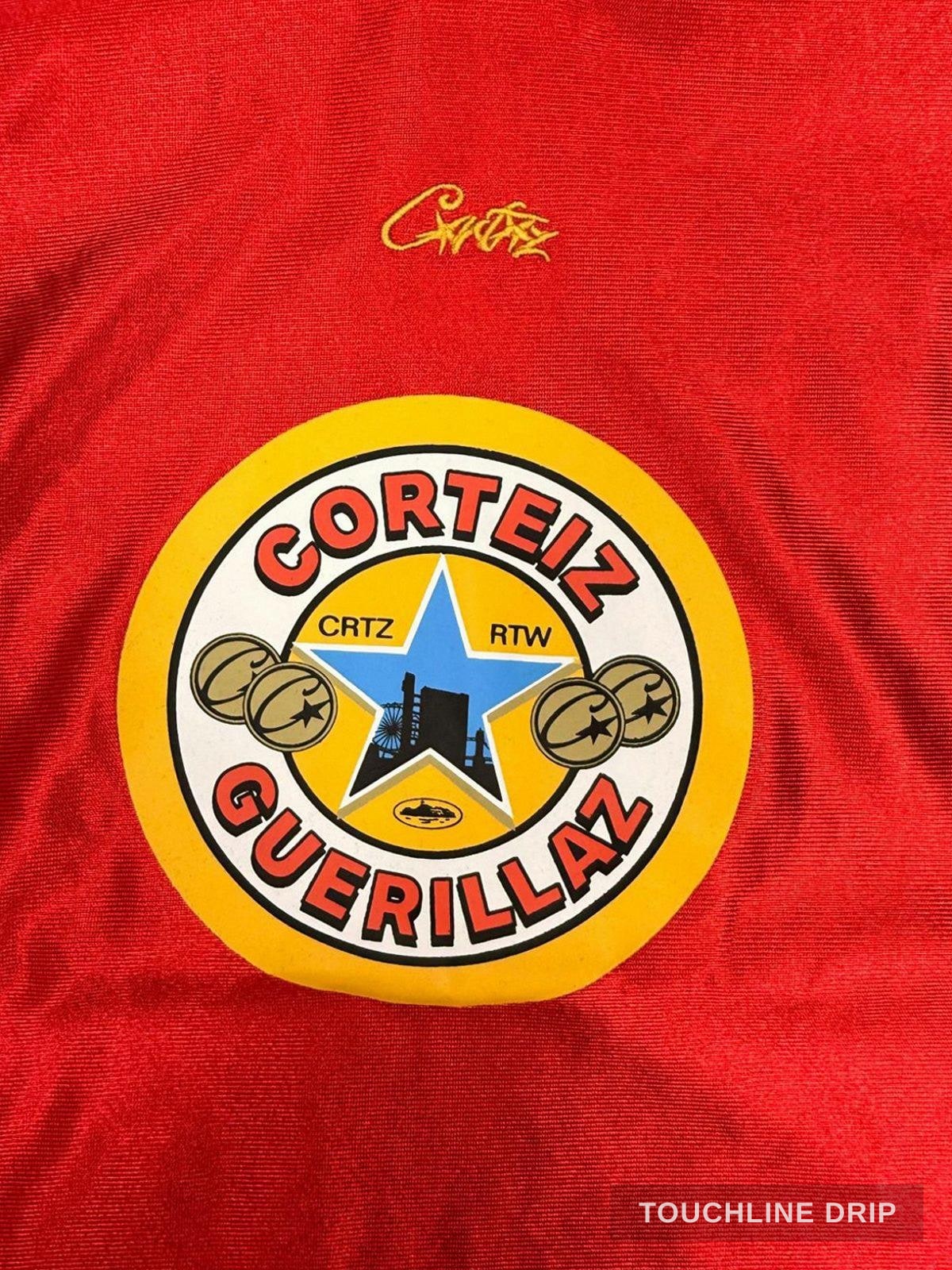 logo closeup product image of Corteiz Da Magpies Red Jersey