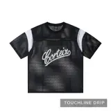 Front product image of Corteiz Open Mesh Panel Jersey Black/white