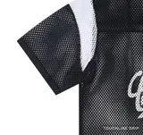 sleeve detail image of Corteiz Open Mesh Panel Jersey Black/white