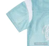 sleeve detail image of Corteiz Open Mesh Panel Jersey 'baby Blue White'
