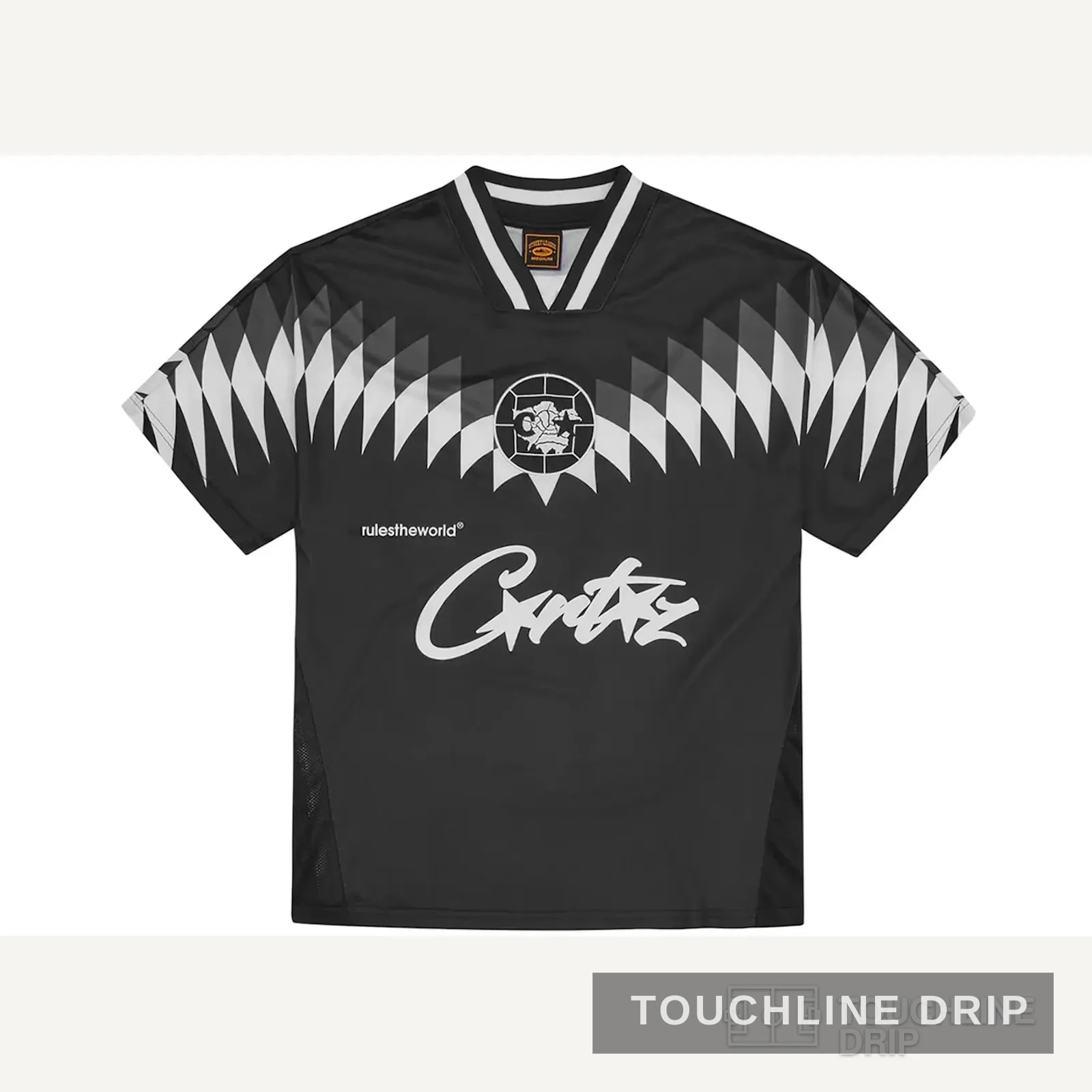 Front product image of Corteiz Club RTW Football Jersey Black BNWT Size Small
