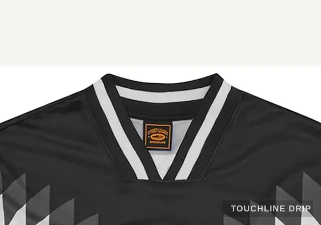collar detail image of Corteiz Club RTW Football Jersey Black
