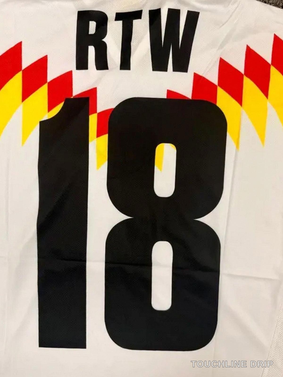 Sleeve and collar detail of Corteiz Club RTW Germany Football Jersey