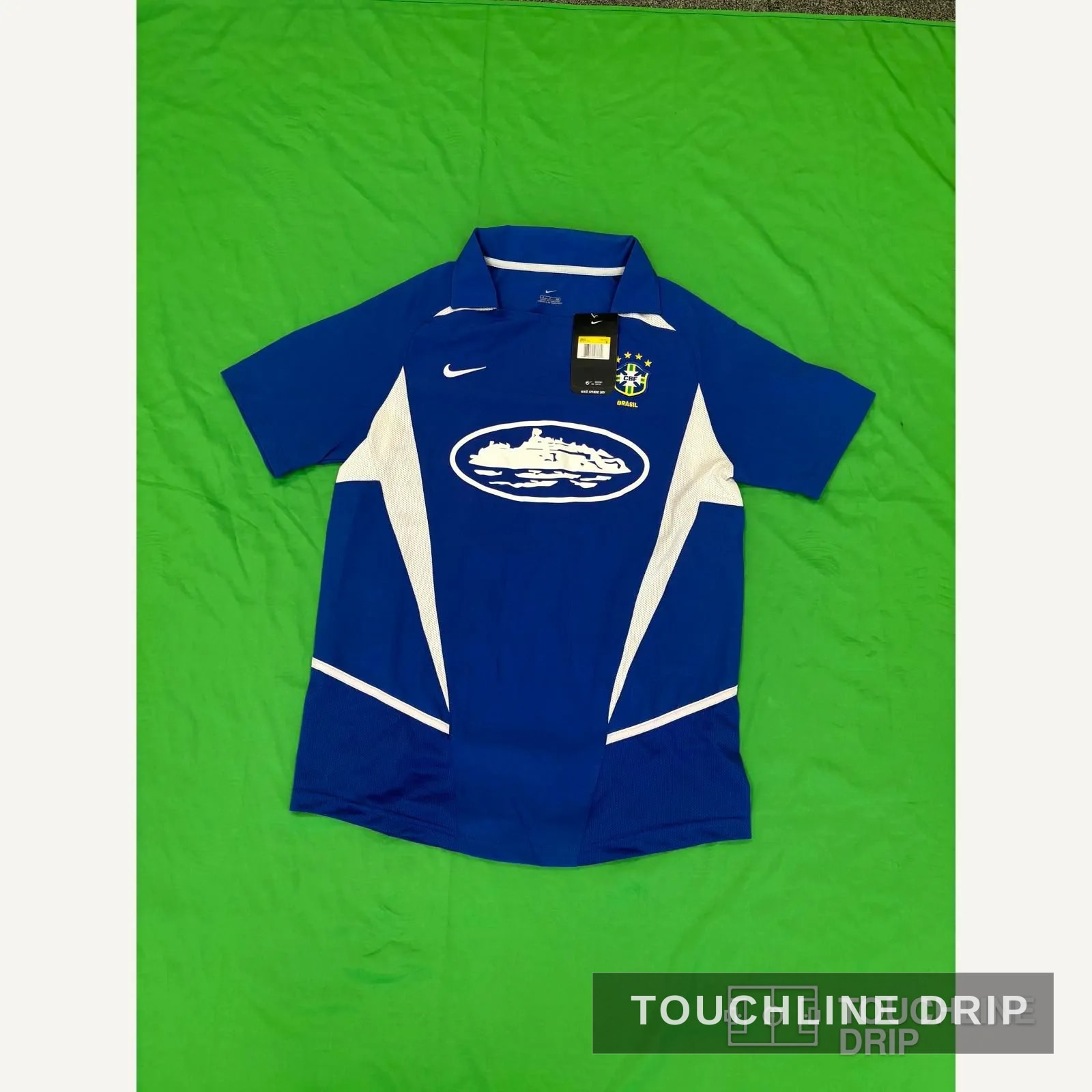 Front product image of Corteiz x Brazil Blue 2002 Inspired Special Edition Jersey