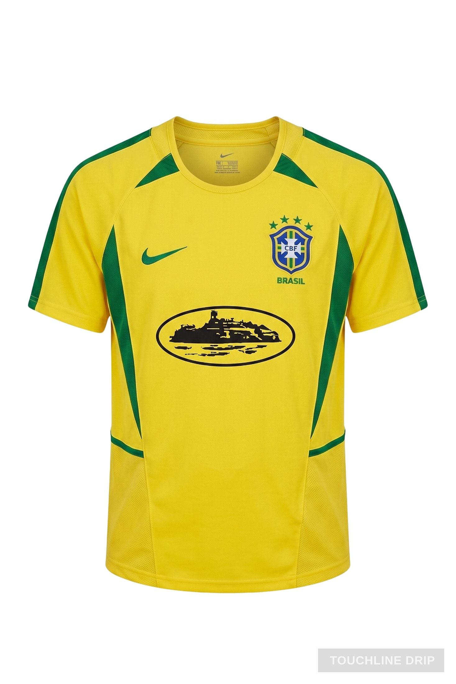 Front product image of Corteiz x Brazil Yellow 2002 Inspired Special Edition Jersey