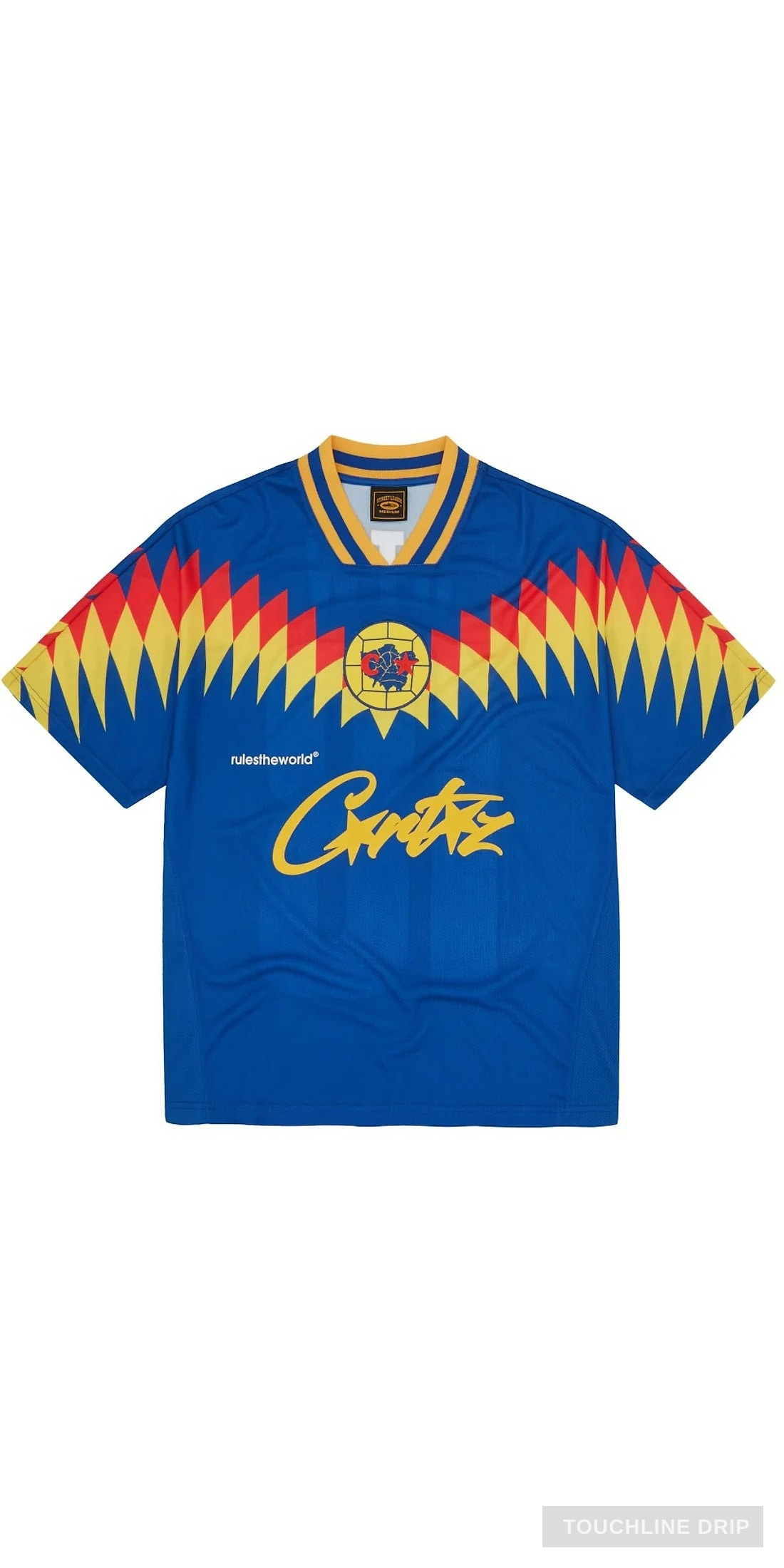 Front product image of Corteiz Club América Blue Jersey – Size Medium (bnwt)
