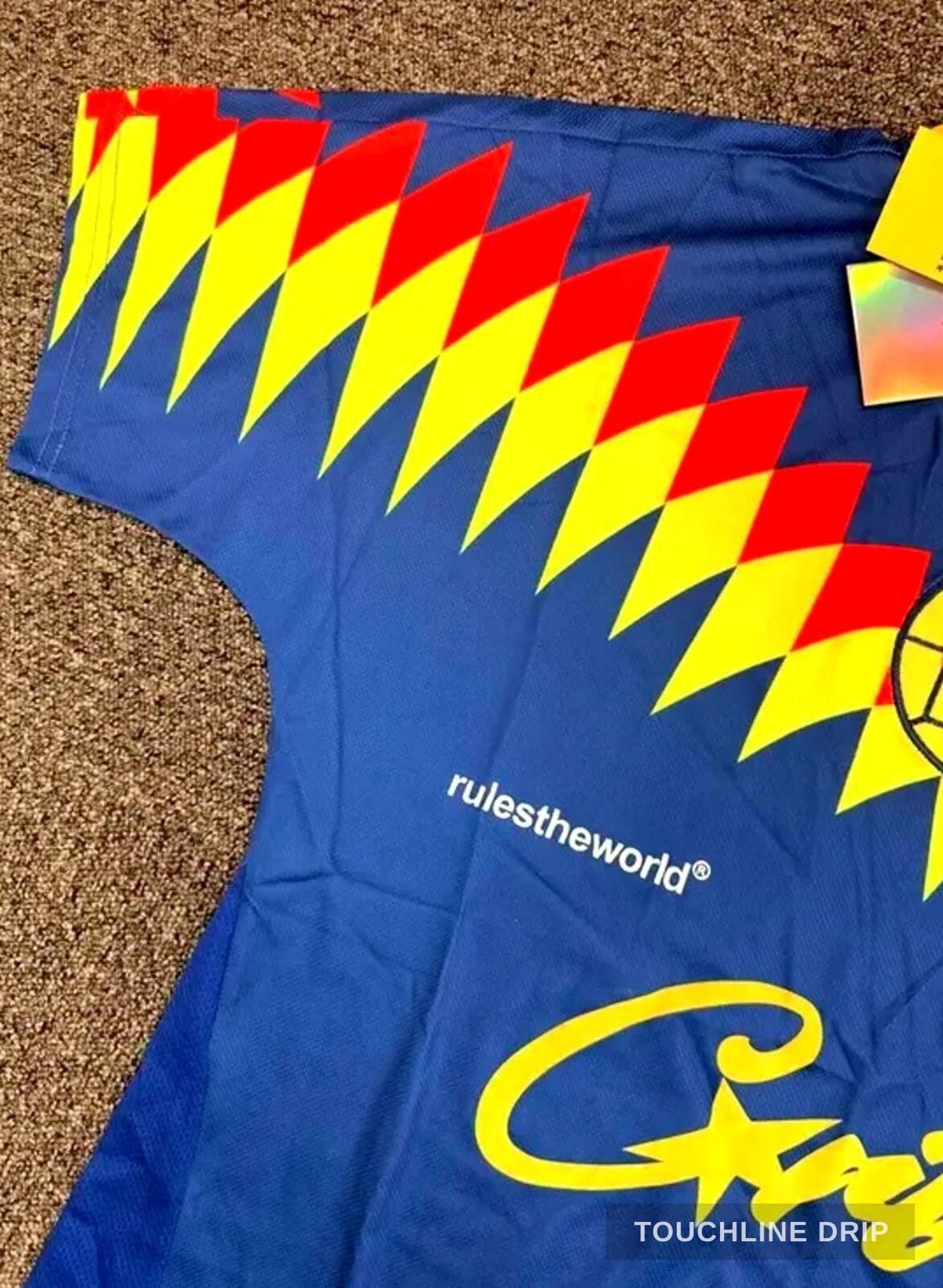 sleeve product image of Corteiz Club América Blue Jersey